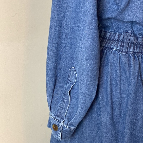 Talbots Long Sleeve Button Front Denim Jean Dress Size 6 Petite - Picture 8 of 15